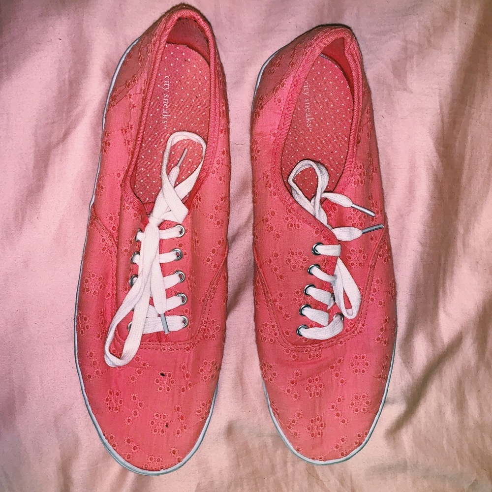 pink sneakers